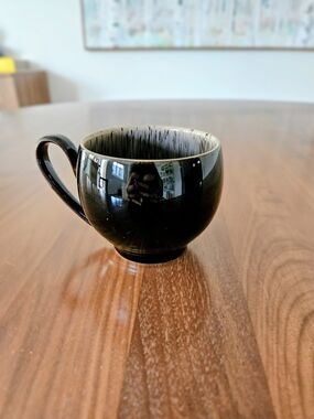 Denby Dark Brown Coffee Mug with Drip-Style Interior